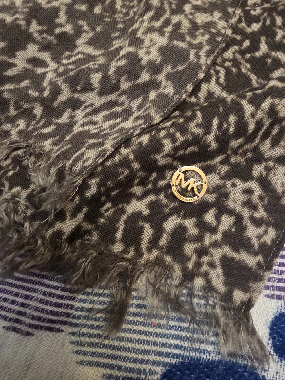 Michael Kors Brown Animal Print Scarf